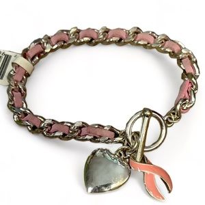 Breast Cancer Awareness Fundraising For A Cause Charm Bracelet NWT